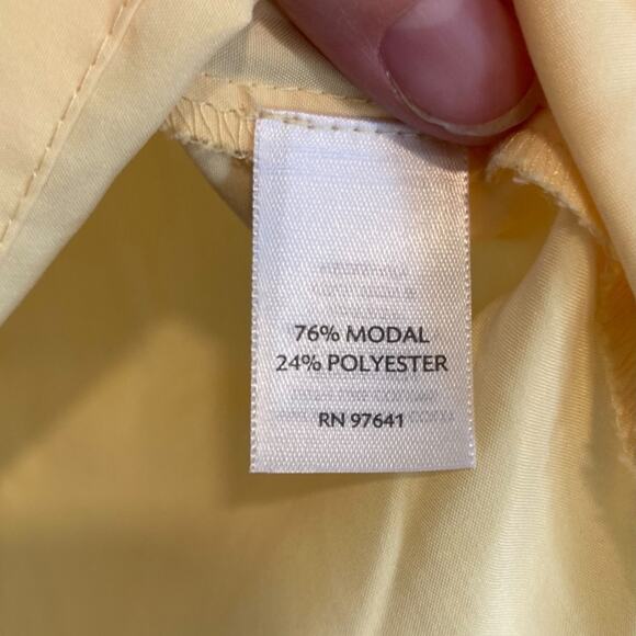 Womens JJill Yellow Pique Modern Boxy Cropped Buttery Soft Modal Top Size Medium - Picture 11 of 16